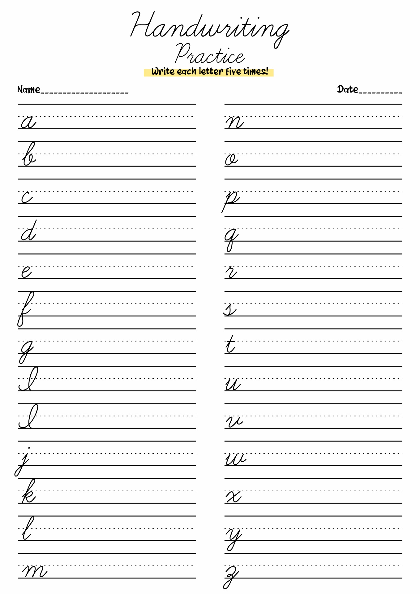 12 Best Images of Practice Writing Alphabet Letter Worksheets - Letter ...