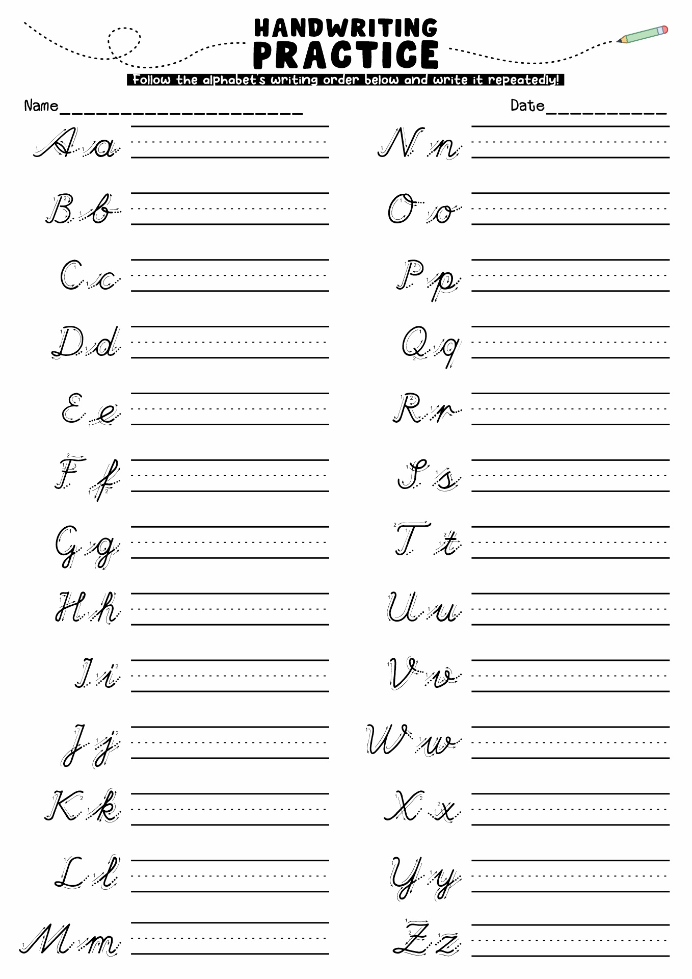 Handwriting Practice Writing Letters