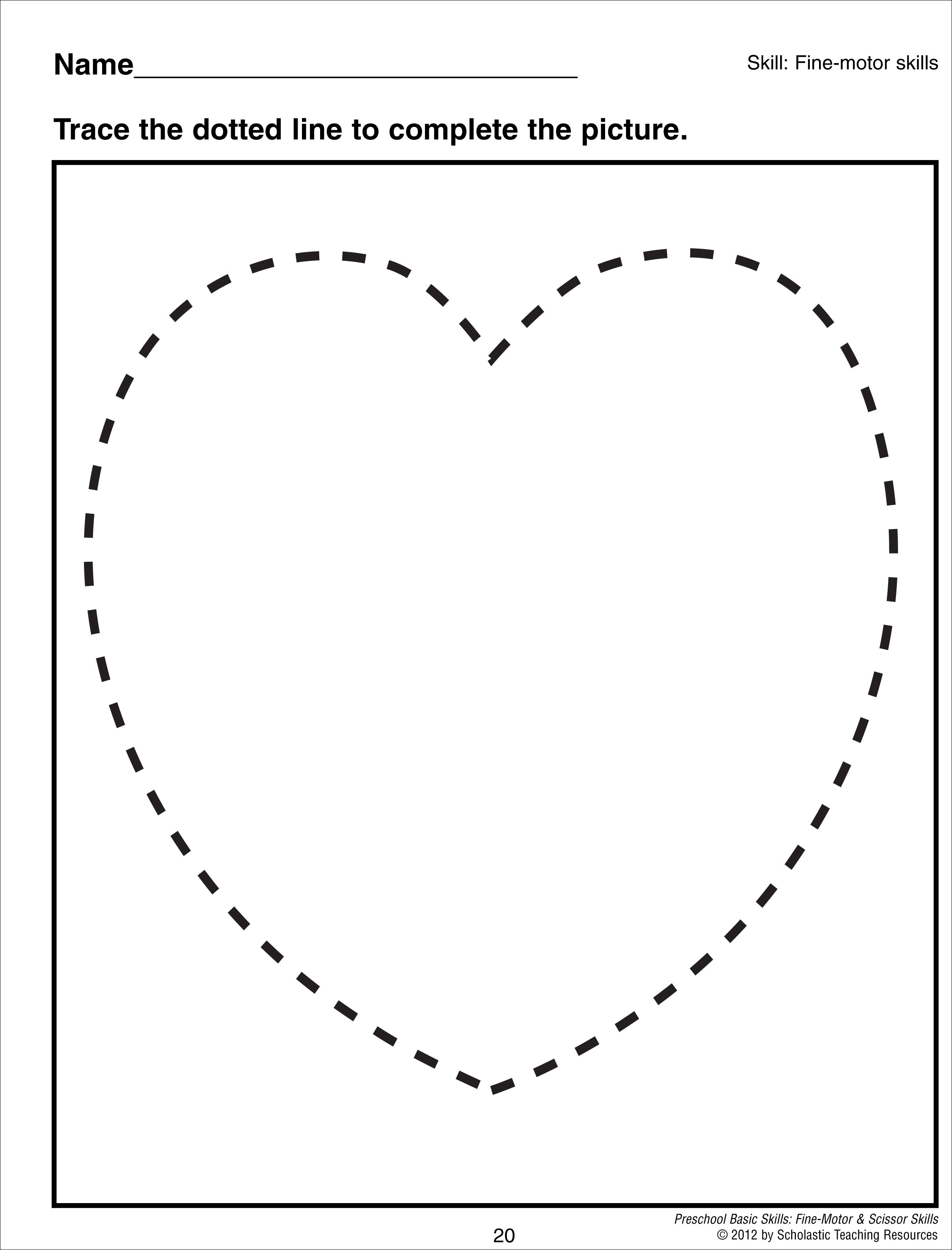Heart Shape Tracing Worksheet Image