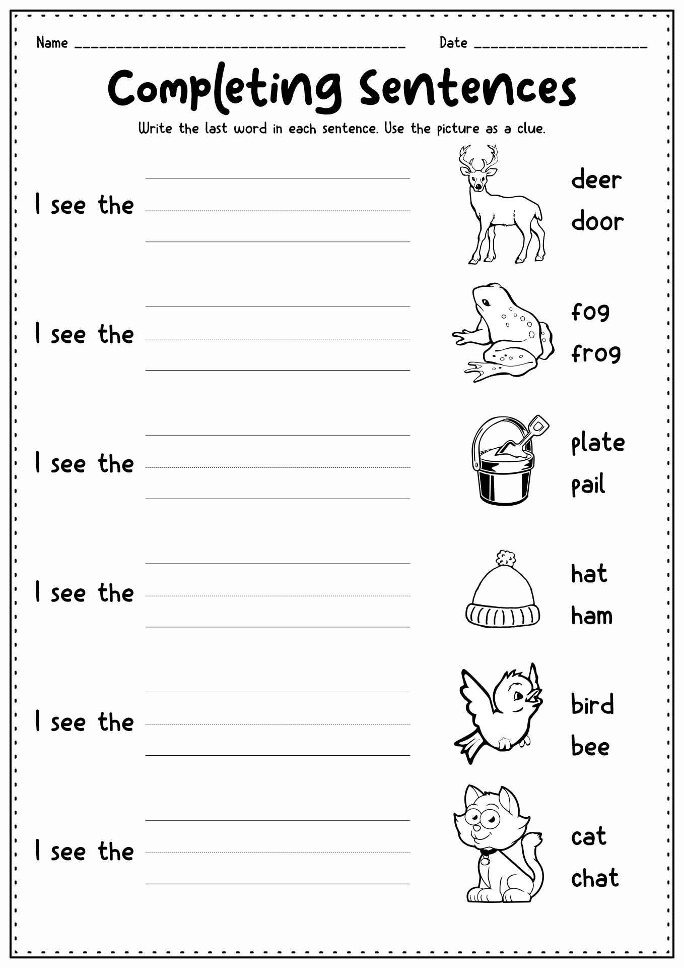 Kindergarten Homework Packets