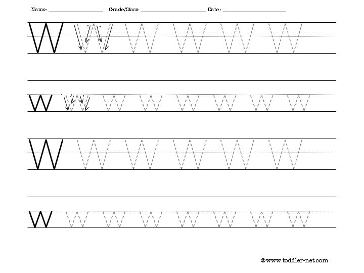 Letter W Tracing Worksheets Image
