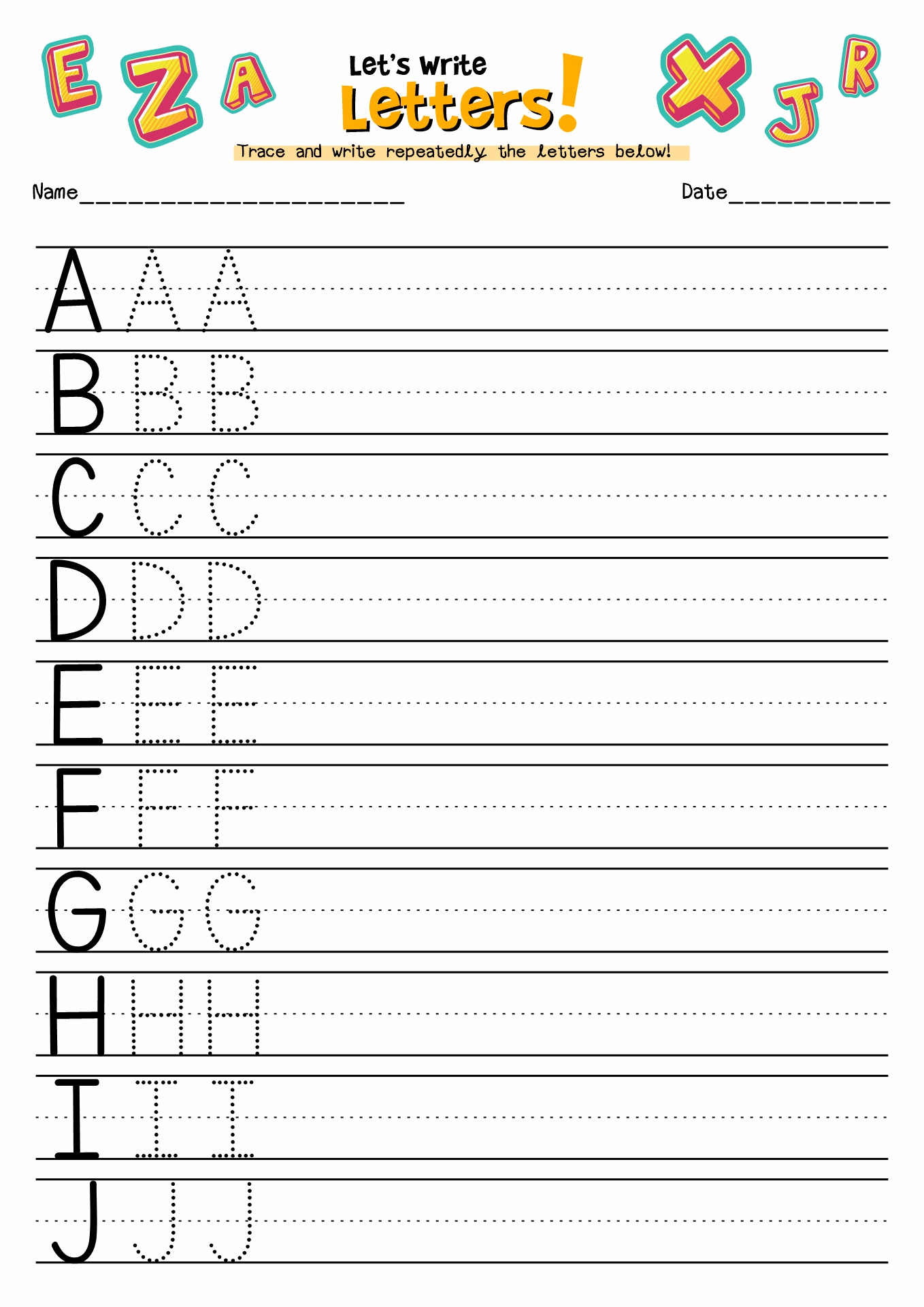 Letter-Writing Alphabet Practice Image