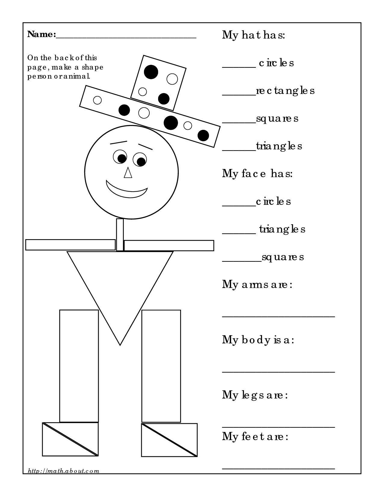 Math 3D Shapes Worksheet