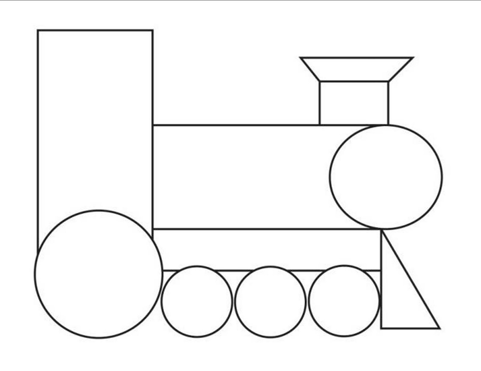 Preschool Shape Train Template Image
