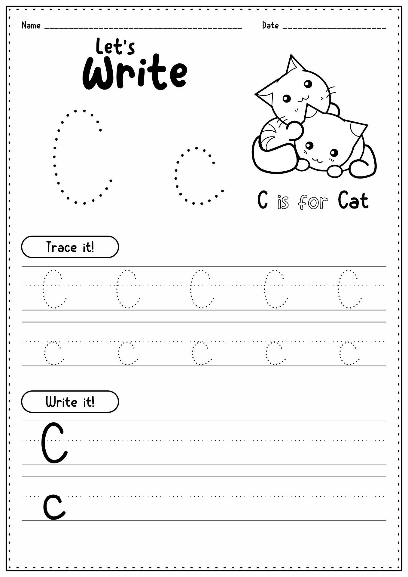 Printable Letter C Worksheets Preschool