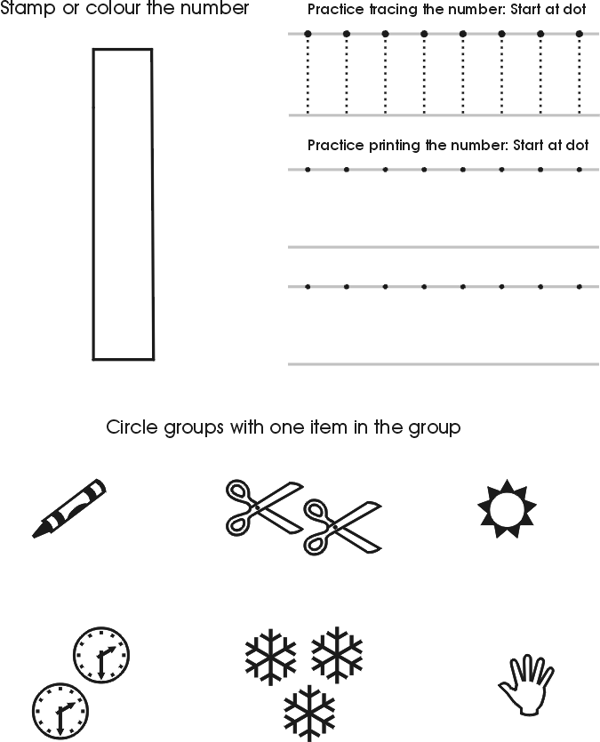 Printable Preschool Worksheets Number 1 Image