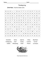 Printable Thanksgiving Word Search Image