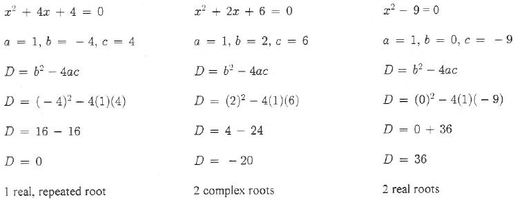 Quadratic Formula and Discriminant Worksheet Image