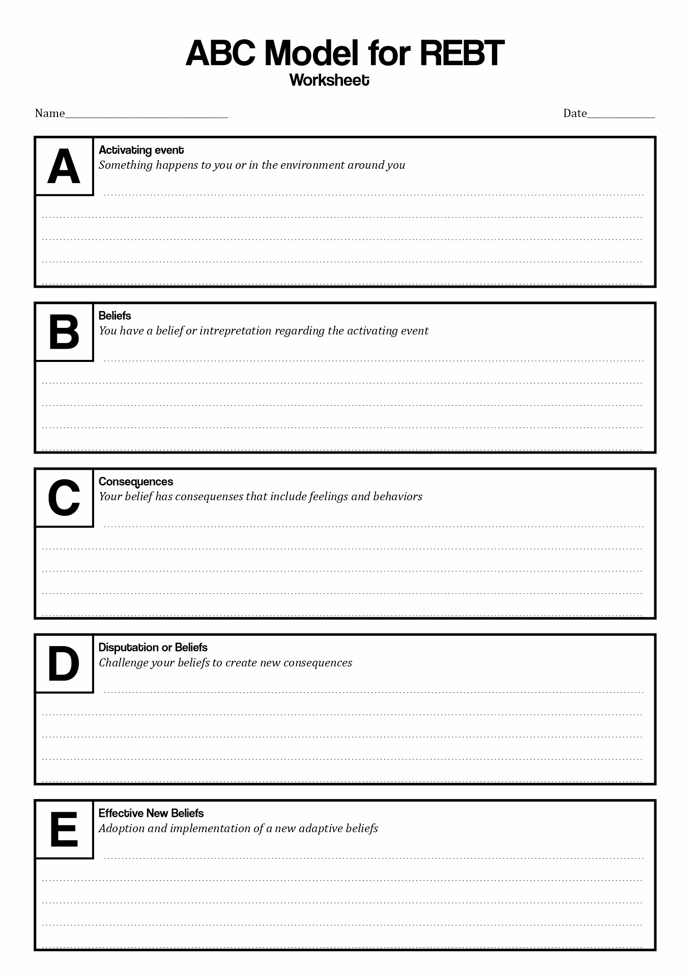 homework assignments rebt