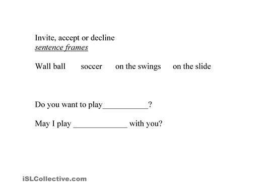 Sentence Frame Worksheet Image