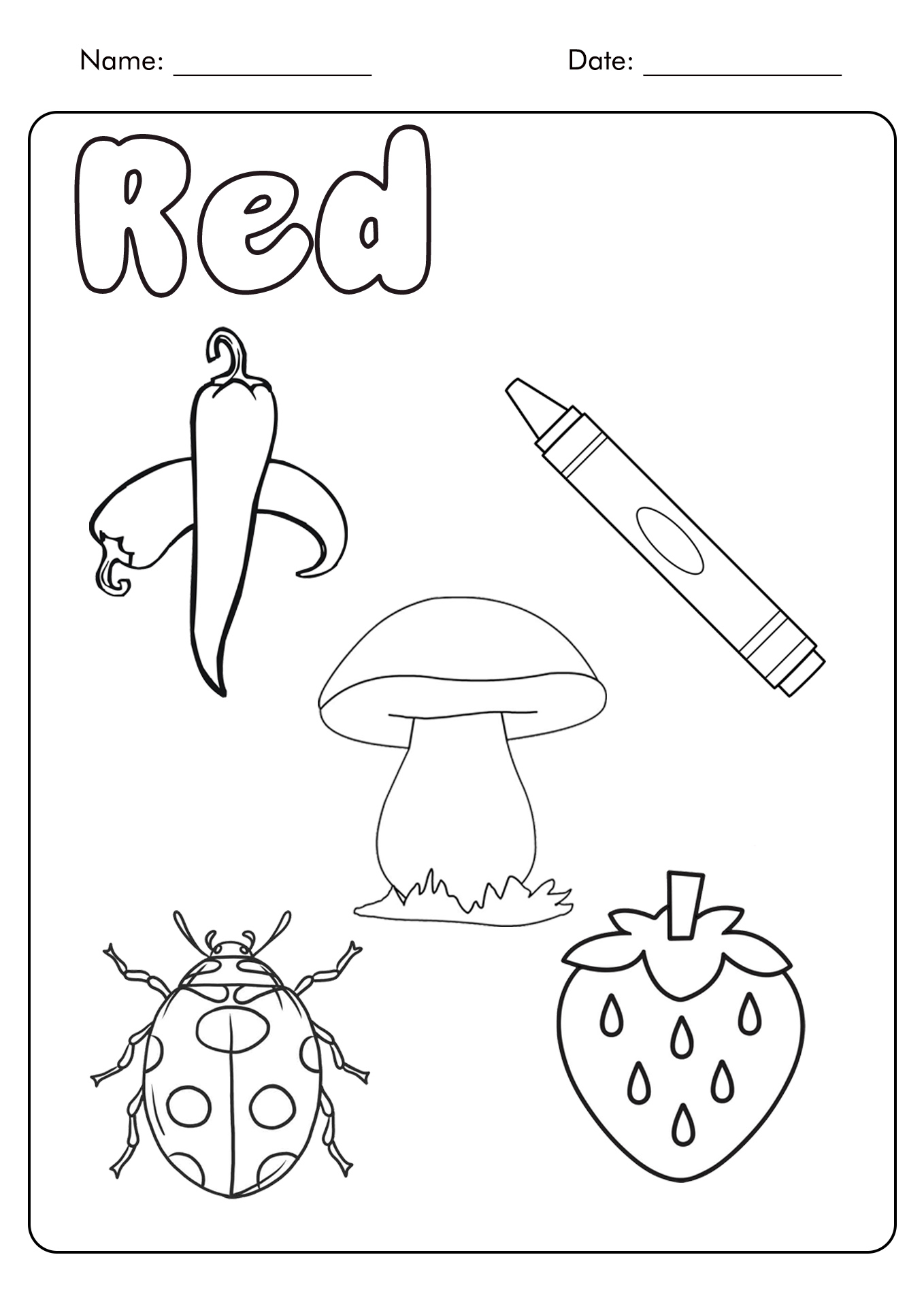 Things That Are Red Coloring Pages