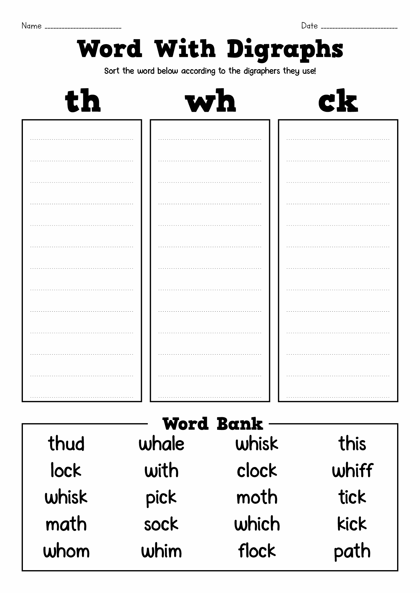 Words Short Vowels Digraphs and Blends