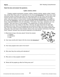 6th Grade Reading and Question Worksheets Image