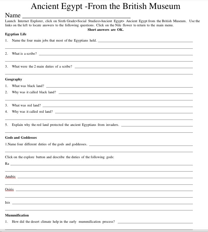 6th Grade Science Project Worksheet Image