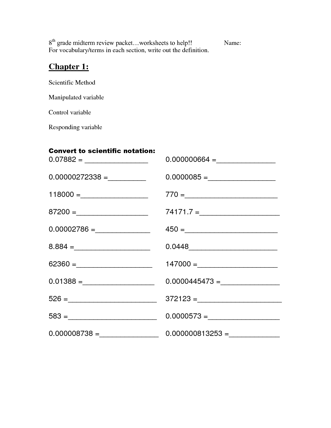 8th Grade English Worksheets