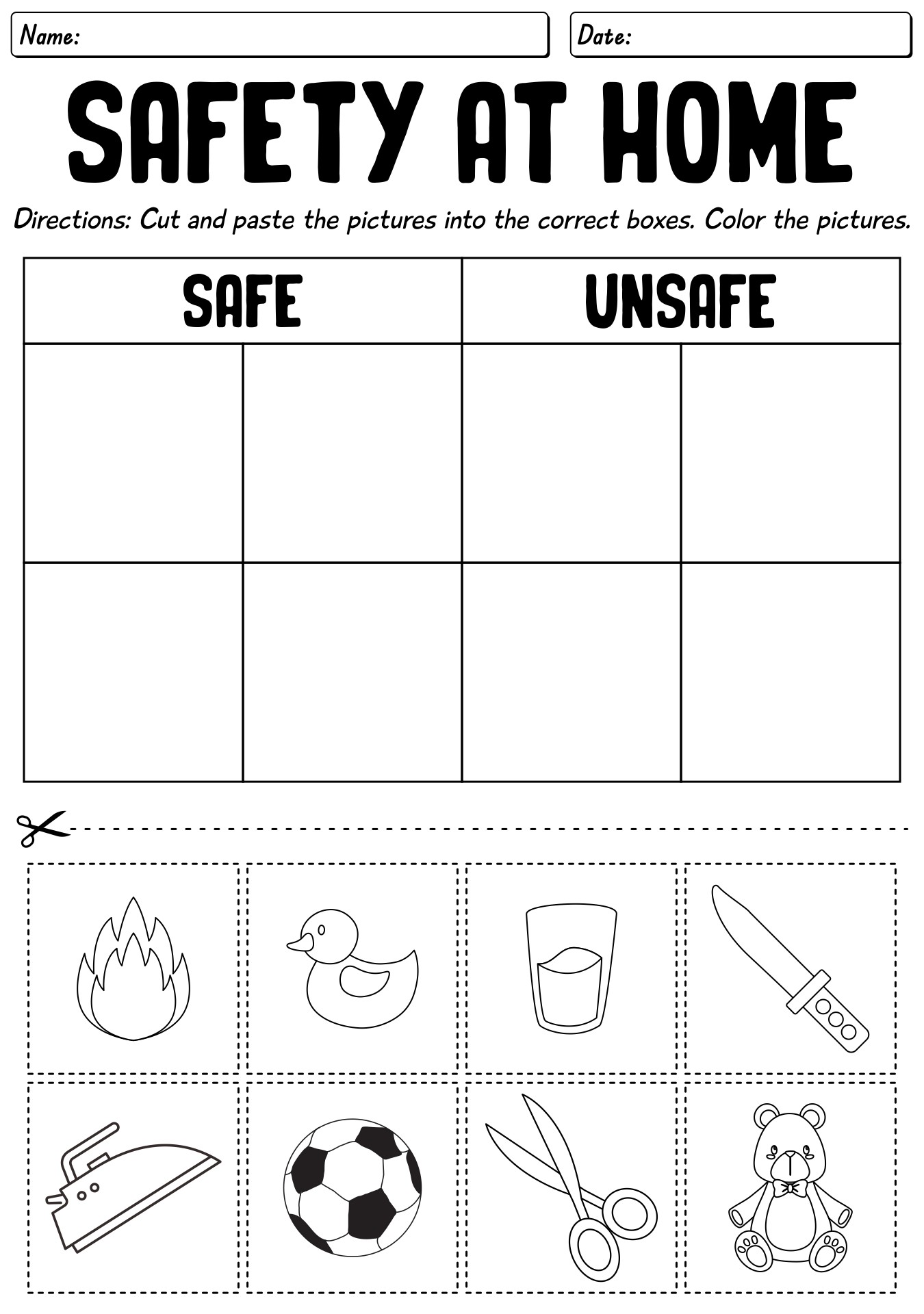 12 Safety Worksheets Printables Color In The House Worksheeto