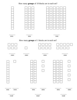 Base Ten Blocks Worksheets First Grade Image