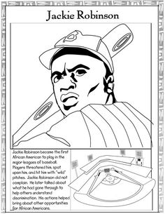 Black History Month Jackie Robinson Coloring Page Image