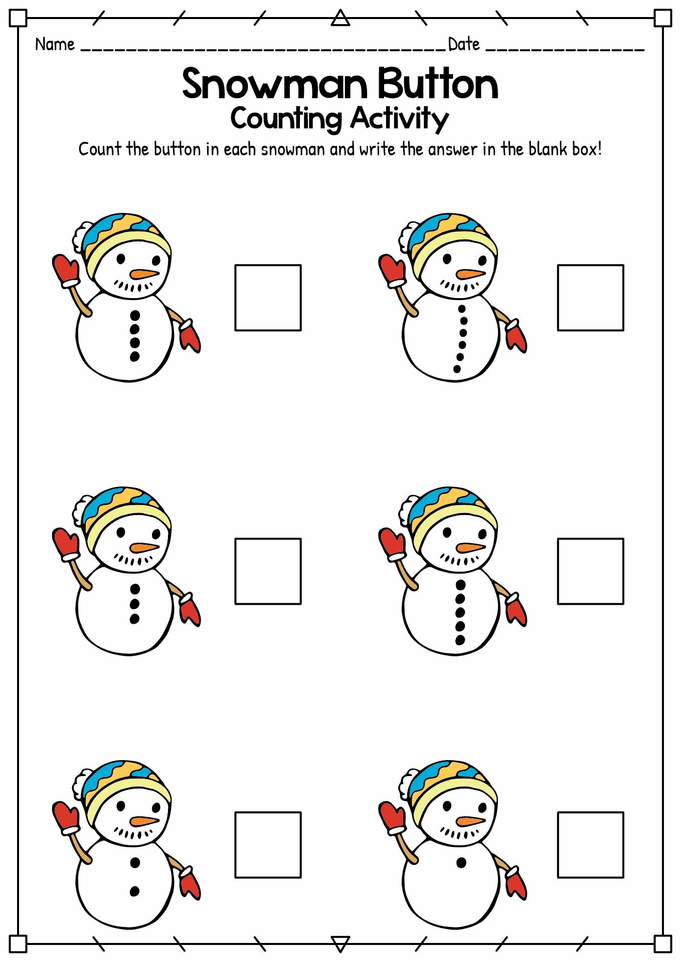 Counting Snowman Activity