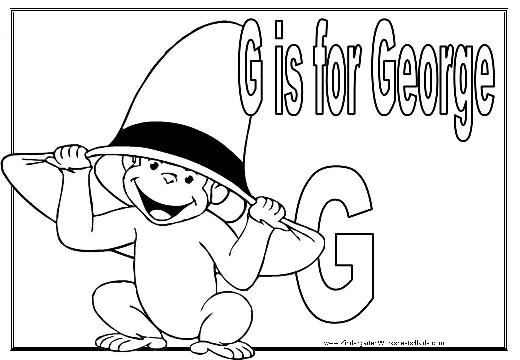 Curious George Coloring Pages Letter G Image