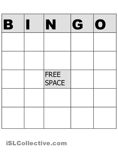 Free Printable Bingo Template Image