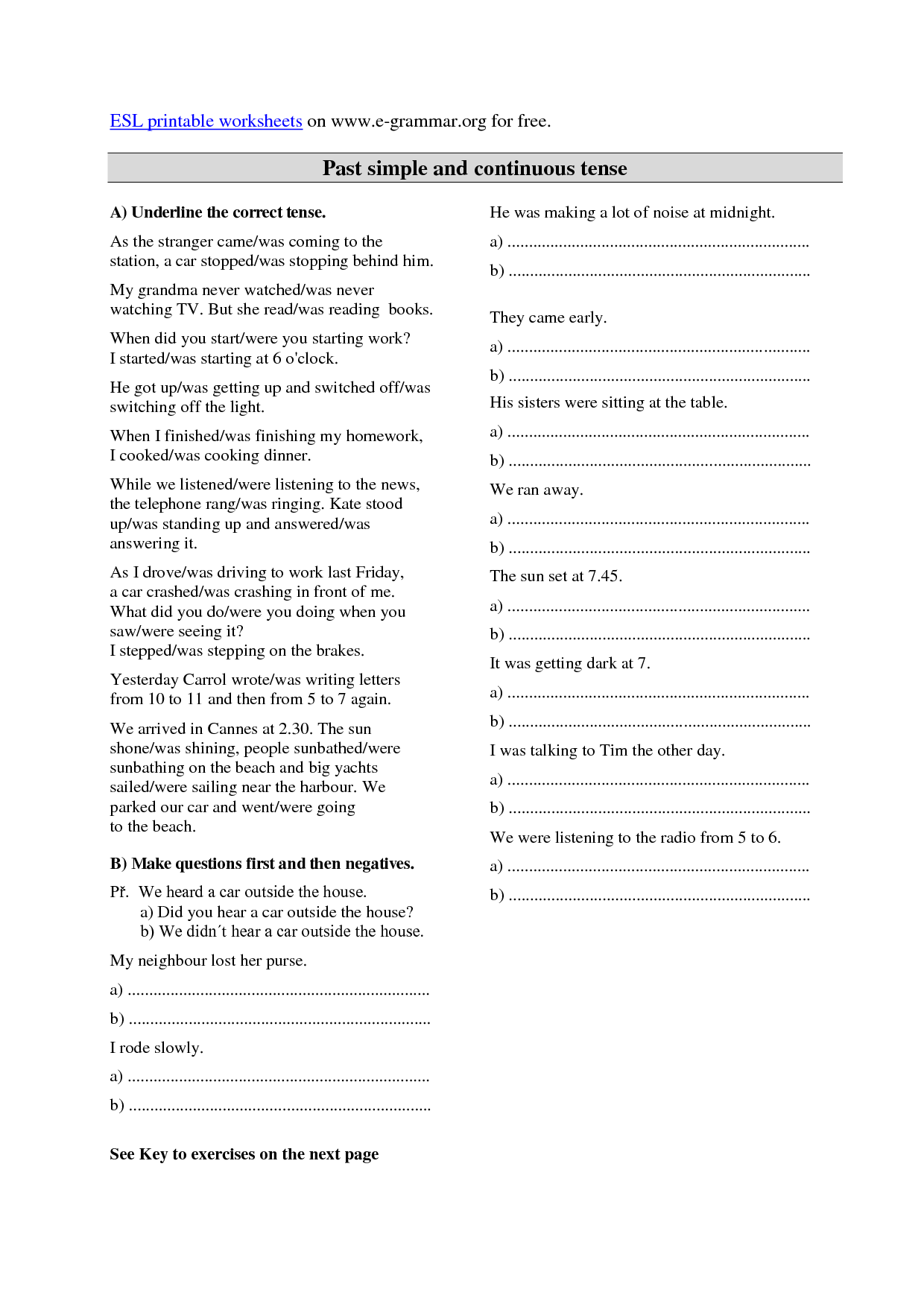 Free Printable Grammar Worksheets Image