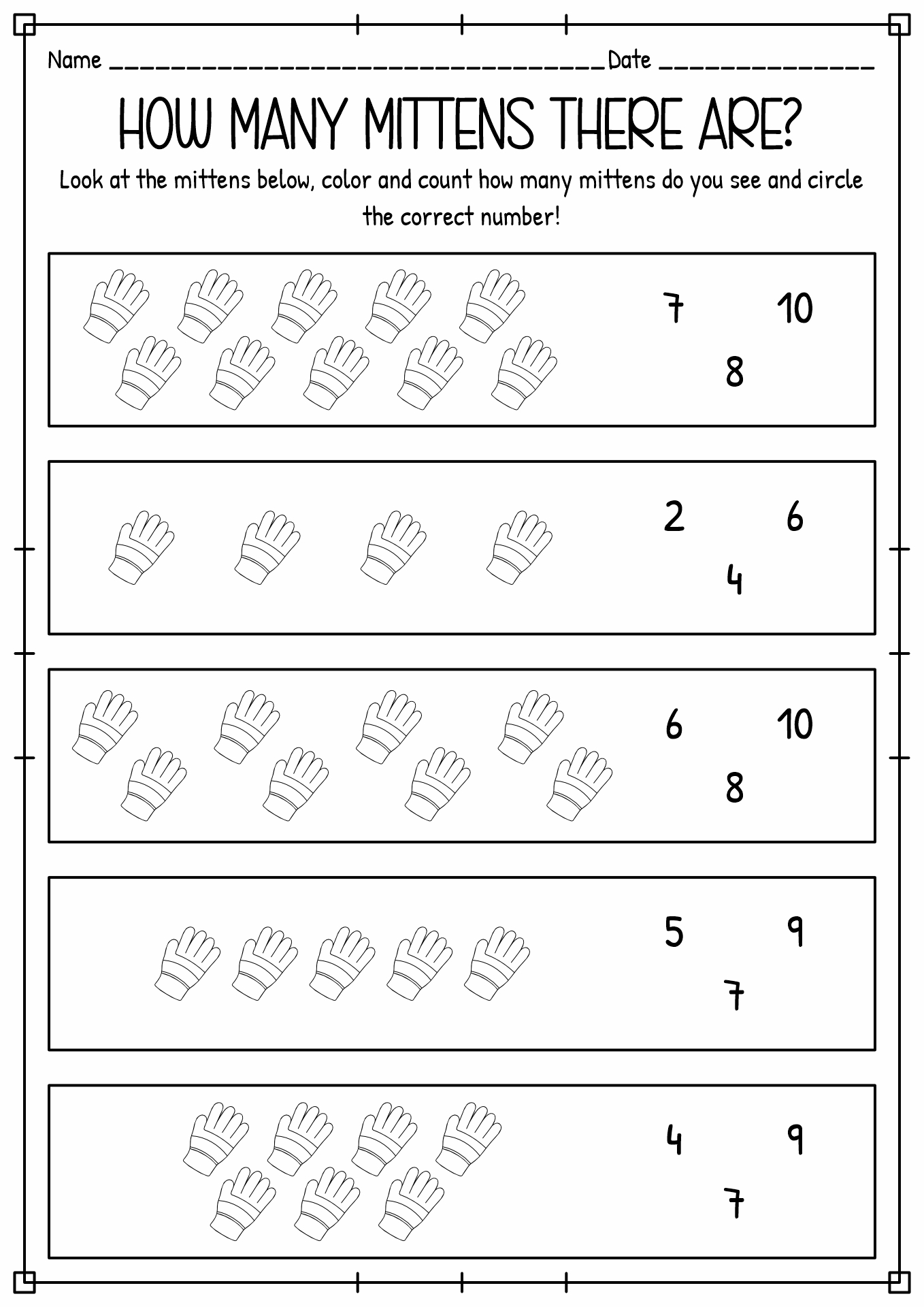 Free Printable Preschool Math Worksheets