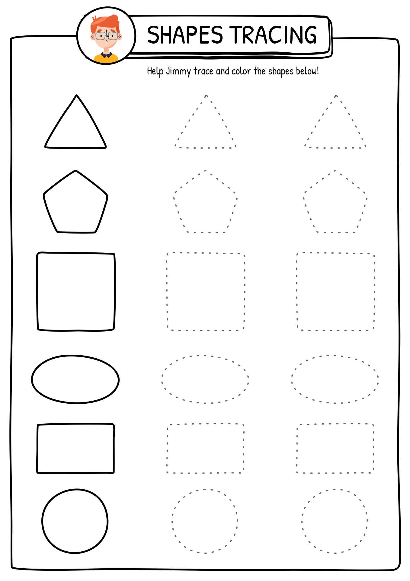 Kindergarten Shape Worksheet