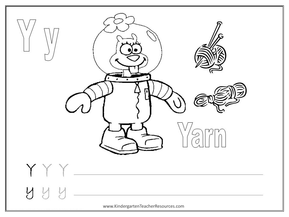 Letter Y Worksheets Kindergarten