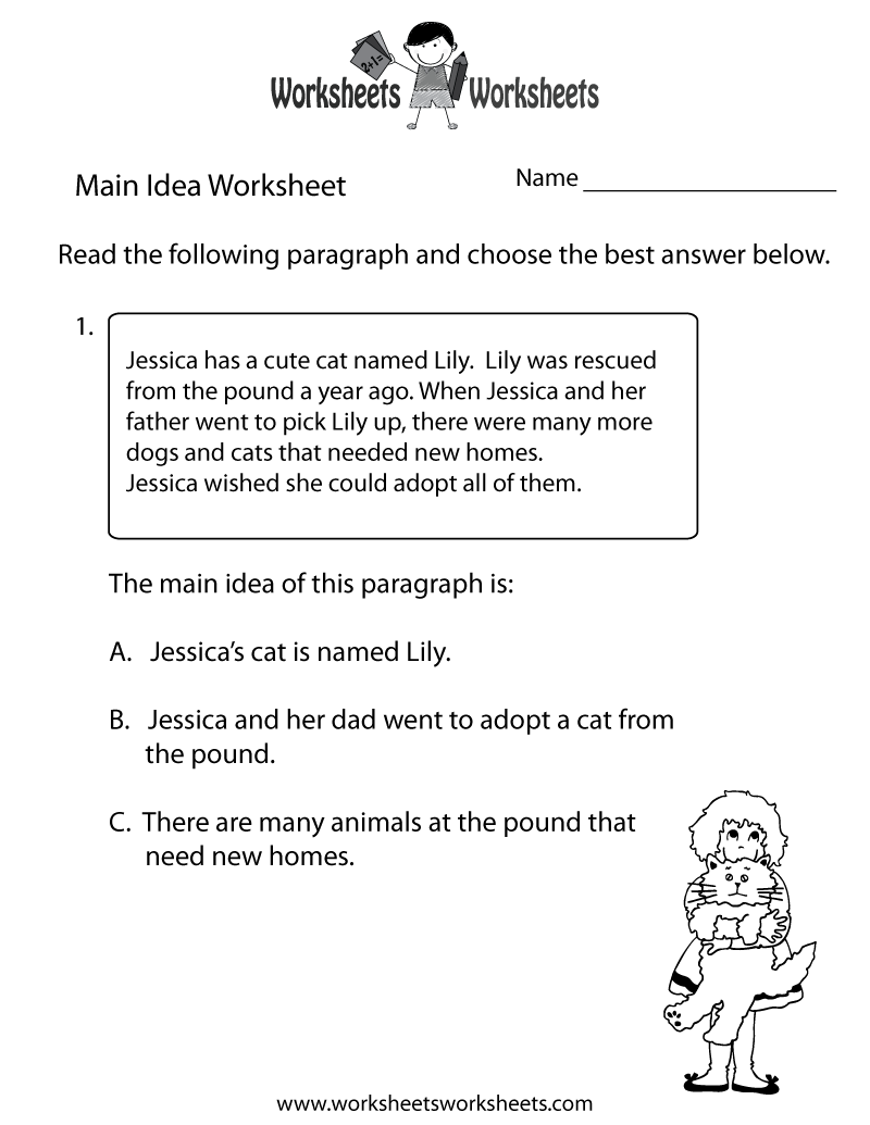 Main Idea Worksheet 3rd Image