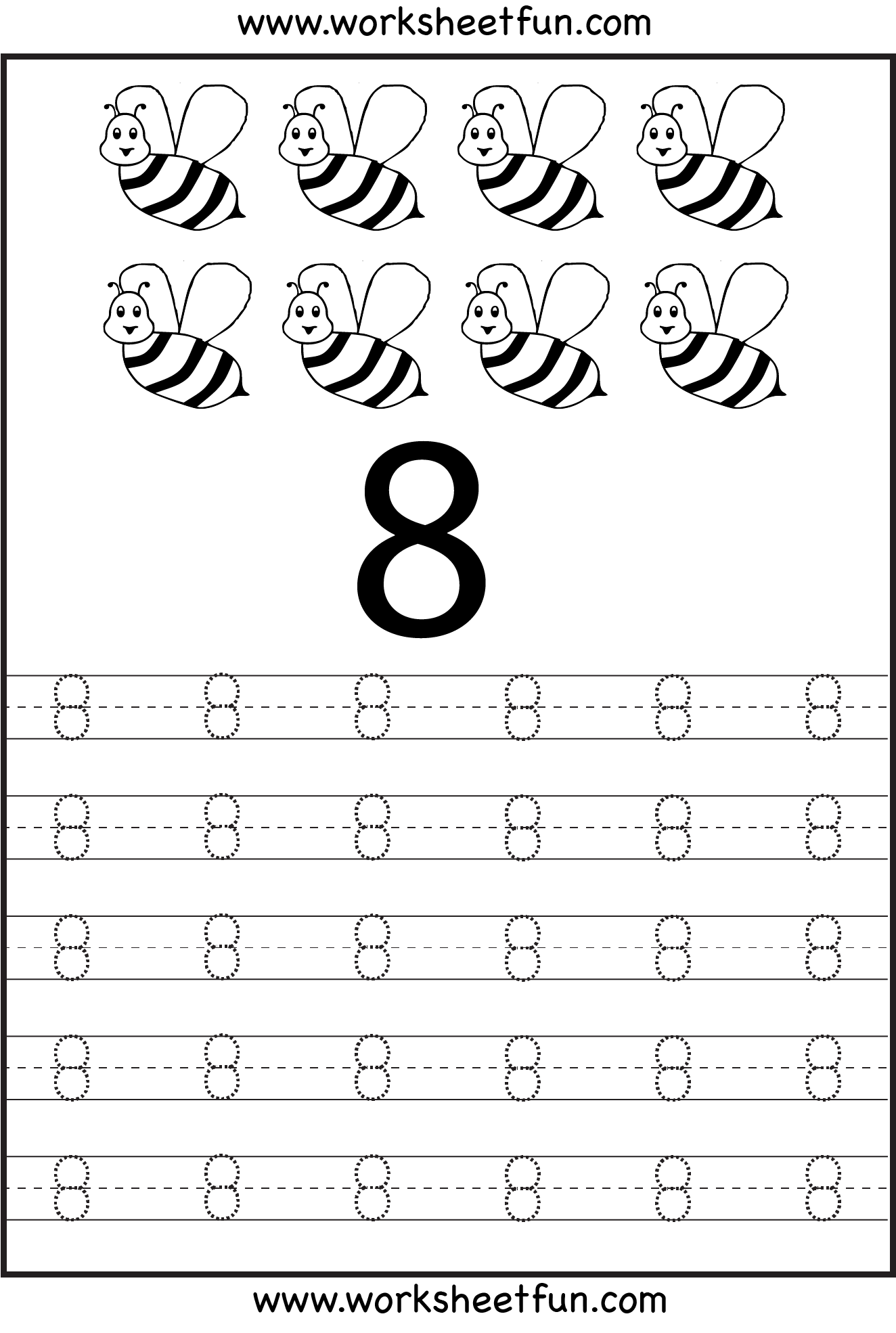 Number 8 Tracing Worksheets Preschool Image