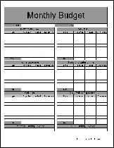 Personal Monthly Budget Form Image