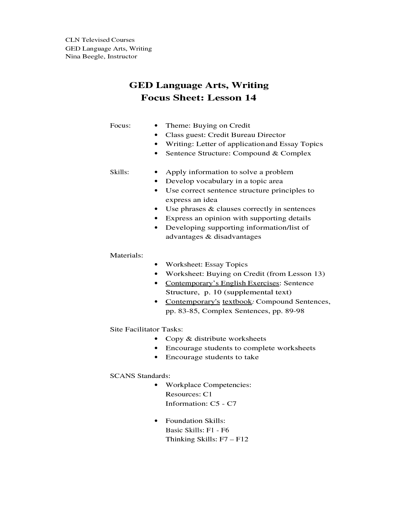 Practice GED Writing Test Worksheets Image