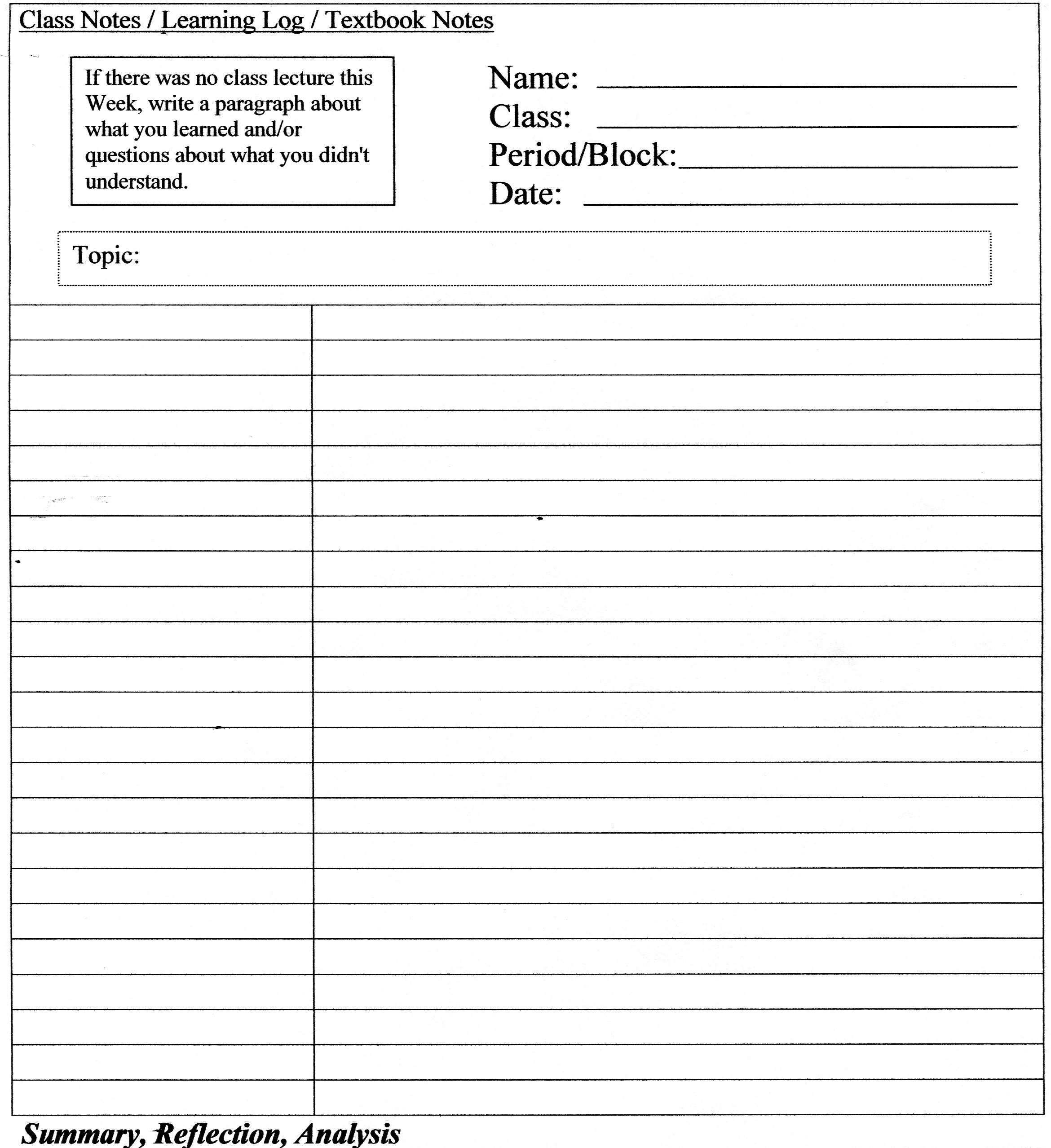 research paper note taking worksheet
