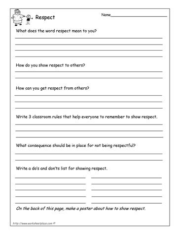 Printable Respect Worksheets Image