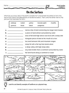 Science Landforms Worksheets Image