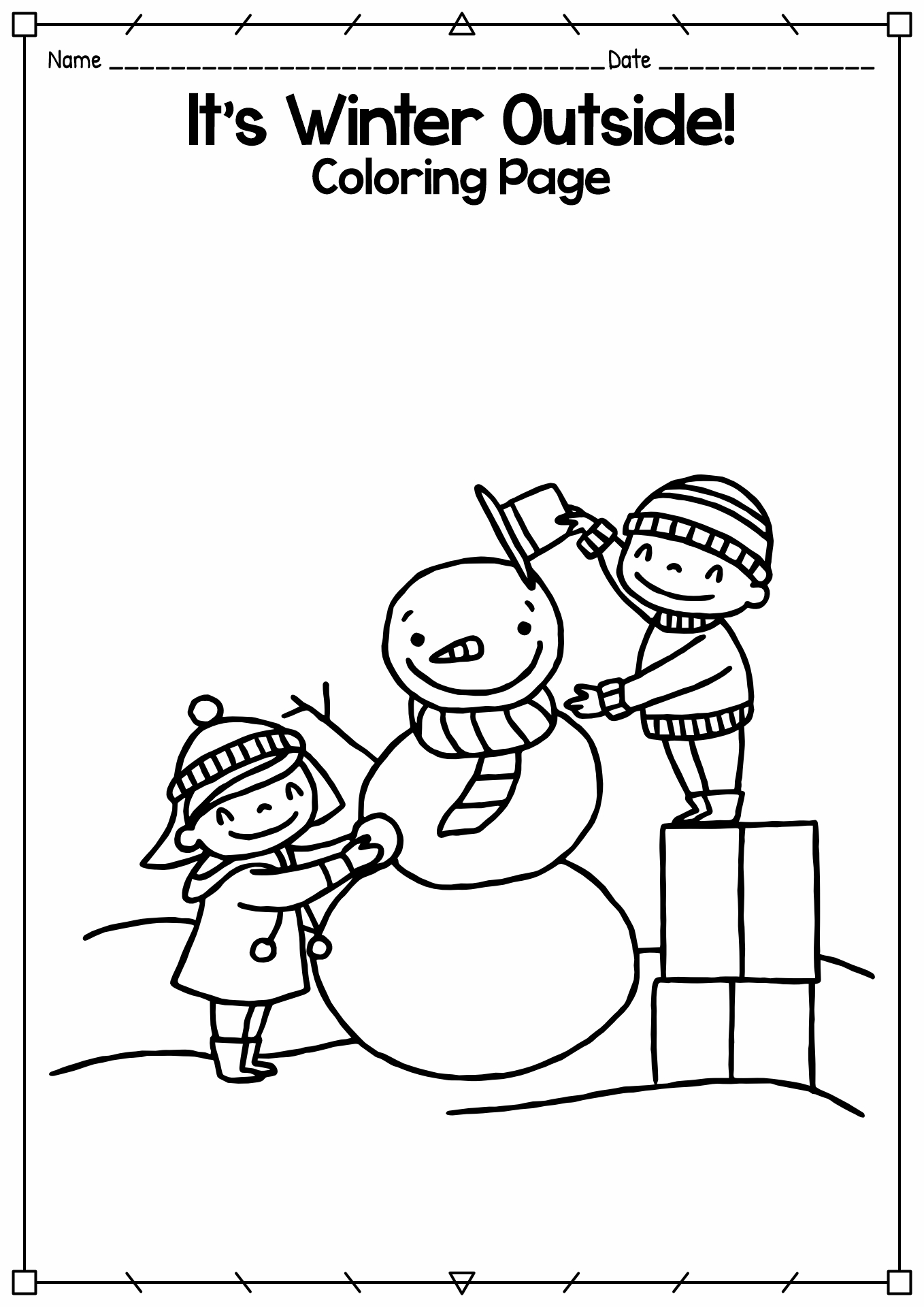 Snow Weather Coloring Sheets