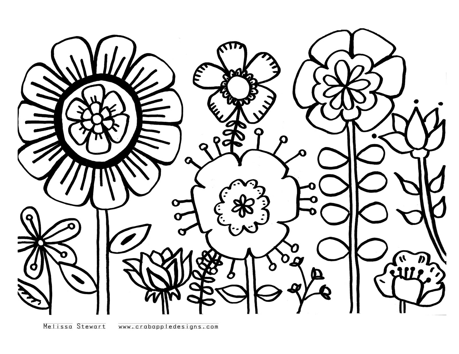 Summer Flower Coloring Pages Printable Image