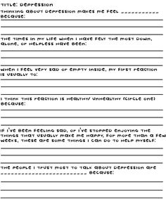 Therapy Worksheets for Depression in Adults Image