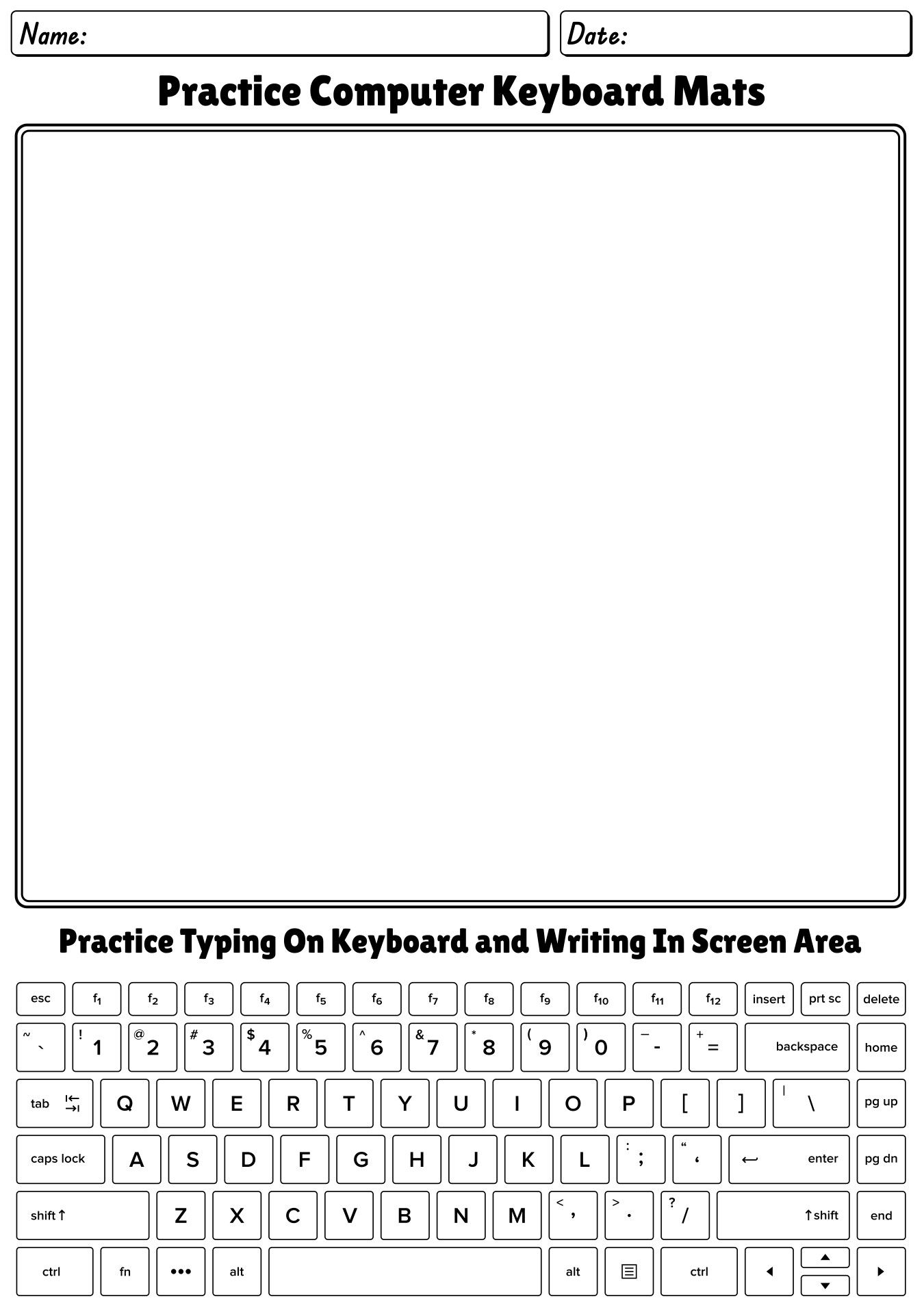 Free Printable Typing Practice Worksheets