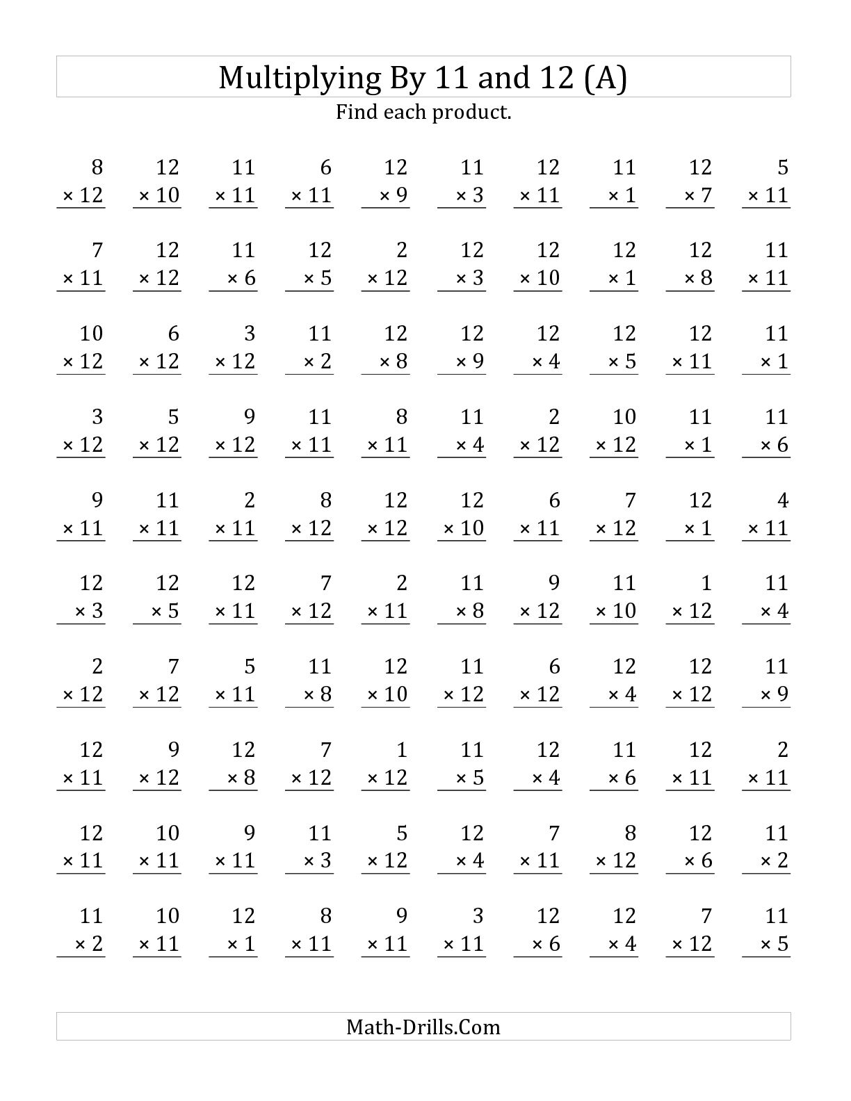 12 Multiplication Worksheet Image