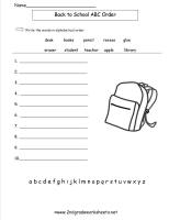Back to School ABC Order Worksheets Image