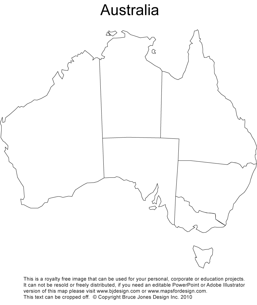 Blank Australia Map Outline Printable Image