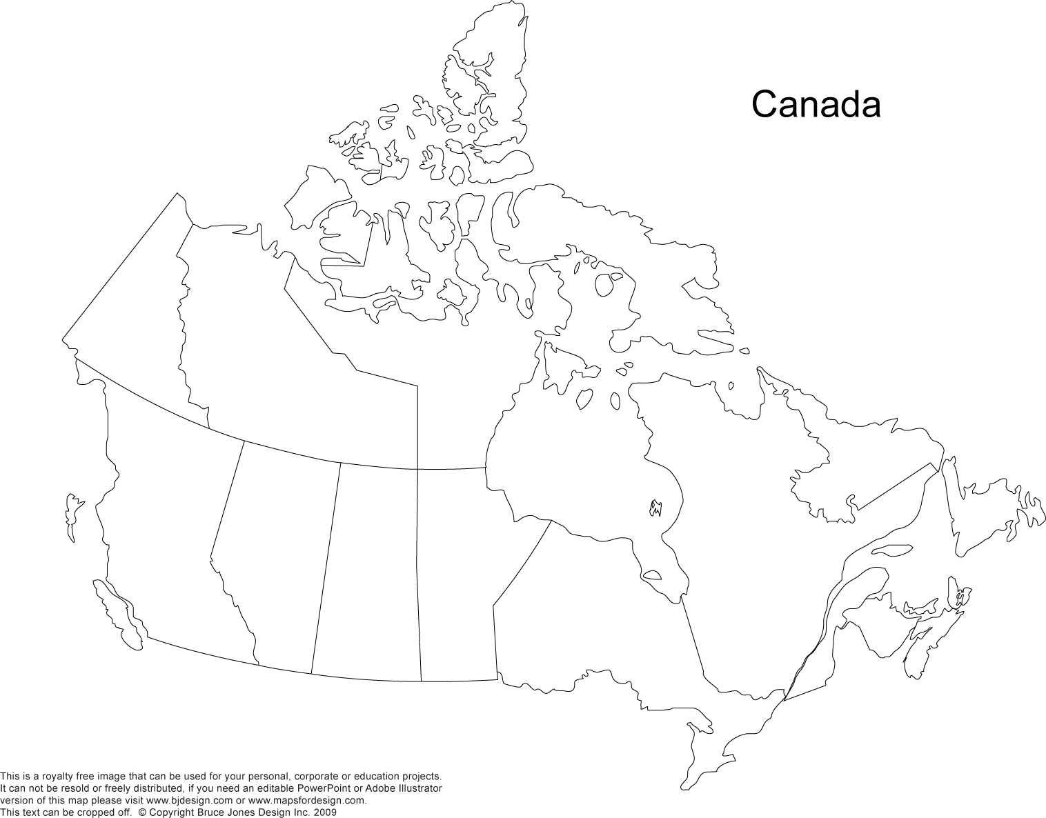 Blank Canada Map with Provinces Image