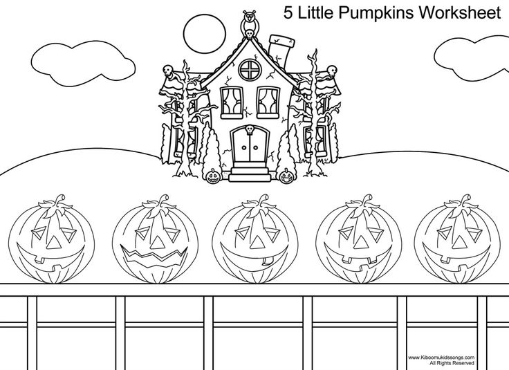 12 Worksheets Five Little Pumpkins /