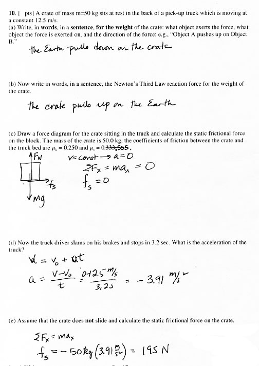 Force and Momentum Problems Worksheet Answers Image