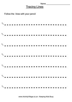 Horizontal Tracing Lines Worksheets Image
