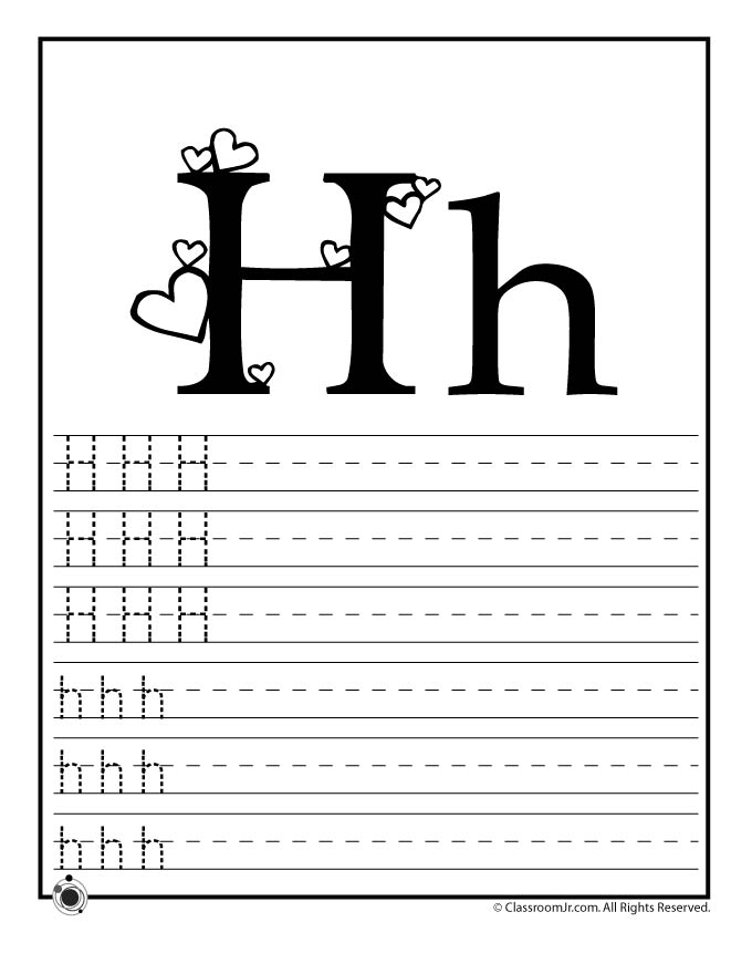 Learning Letter H Worksheets Image