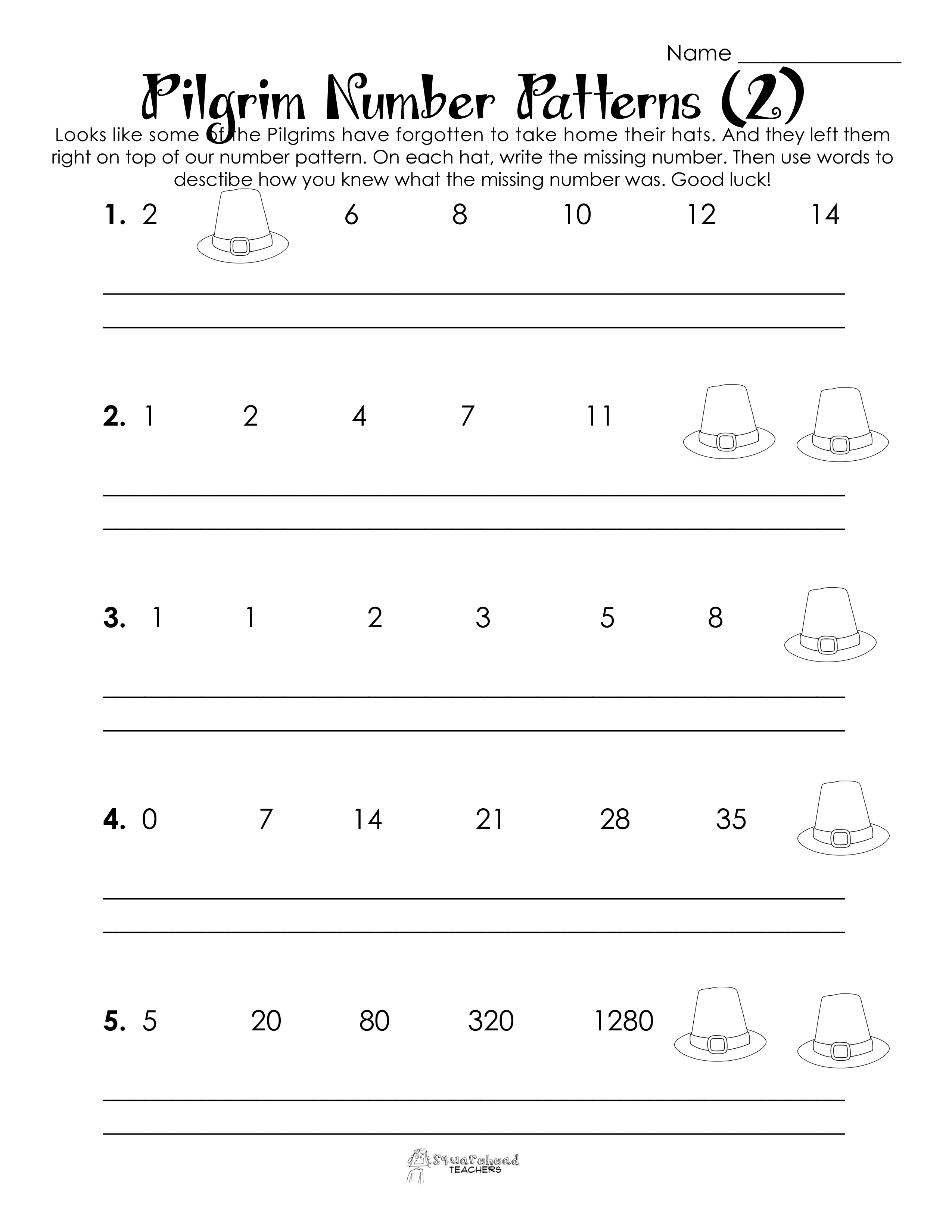 Math Number Patterns Worksheets Image
