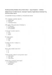 Night Before Christmas Activity Worksheets Image